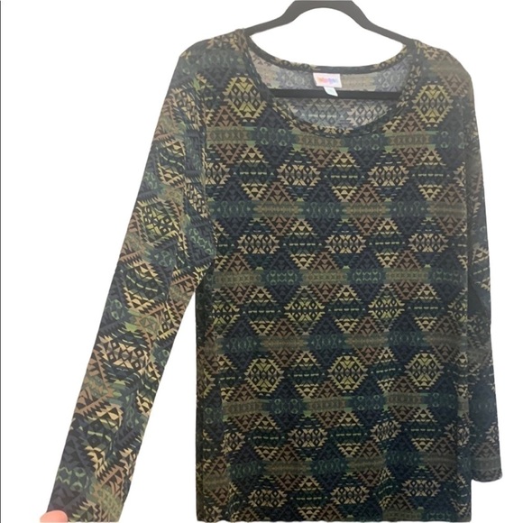 LulaRoe Debbie Green Black Geometric Sheath Dress - 2XL - Picture 4 of 8